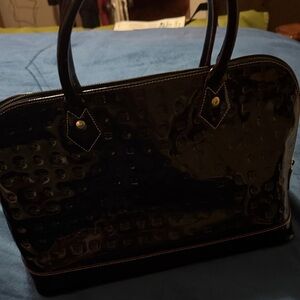Arcadia Black pattern leather Handbag
